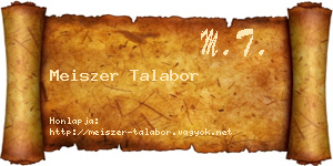 Meiszer Talabor névjegykártya